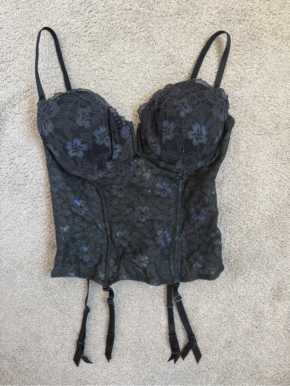 Vintage Victoria’s Secret Lace Bustier Corset Top Y2K Coquette Boudoir 36D